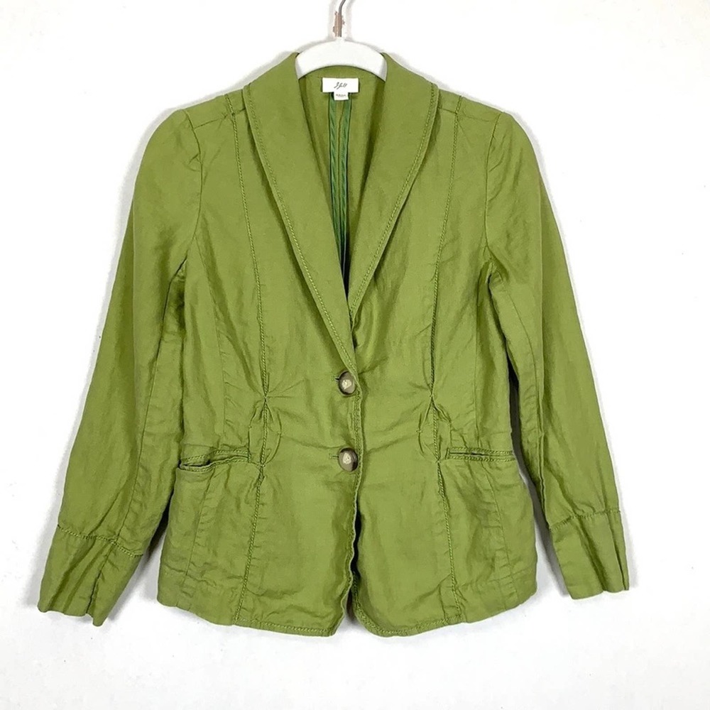 J. Jill Olive Green Cotton Blend Blazer